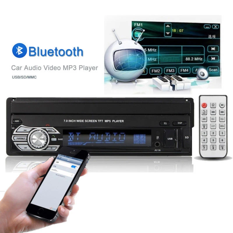  Podofo Car Stereo Audio Radio Bluetooth 1DIN 7 