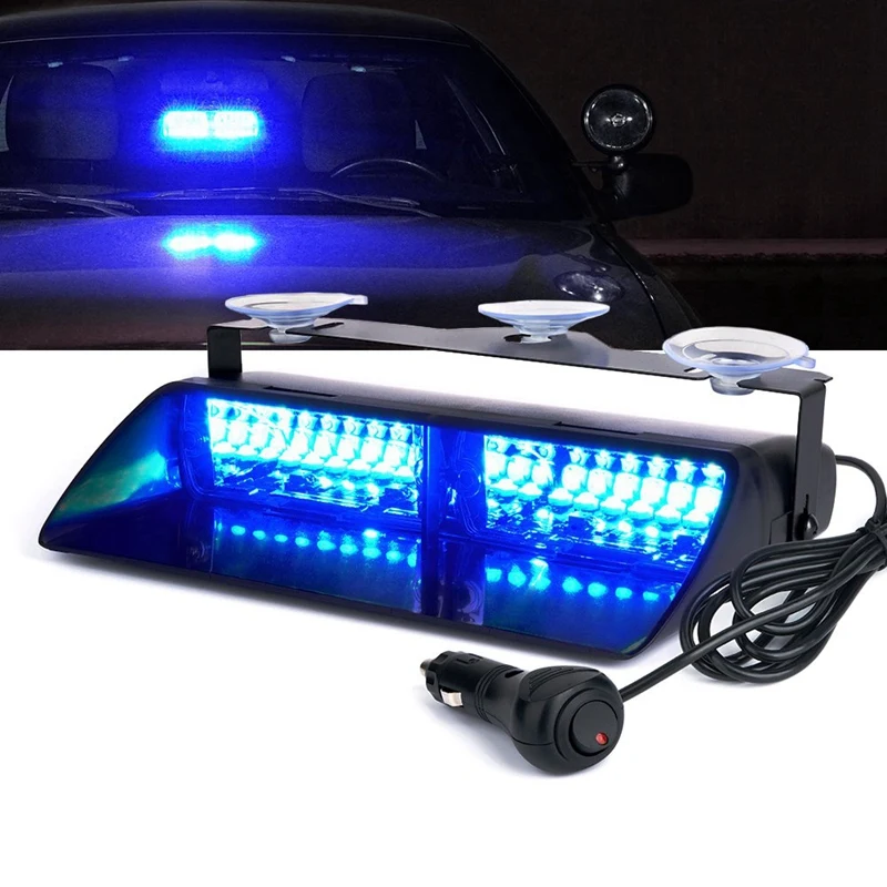 12V 16LED высокой интенсивности автомобиль стробоскопа мерцающий сигнал светофора Универсальный аварийное освещение для межкомнатных дверей крыши/приборной панели/лобовое стекло с Suct