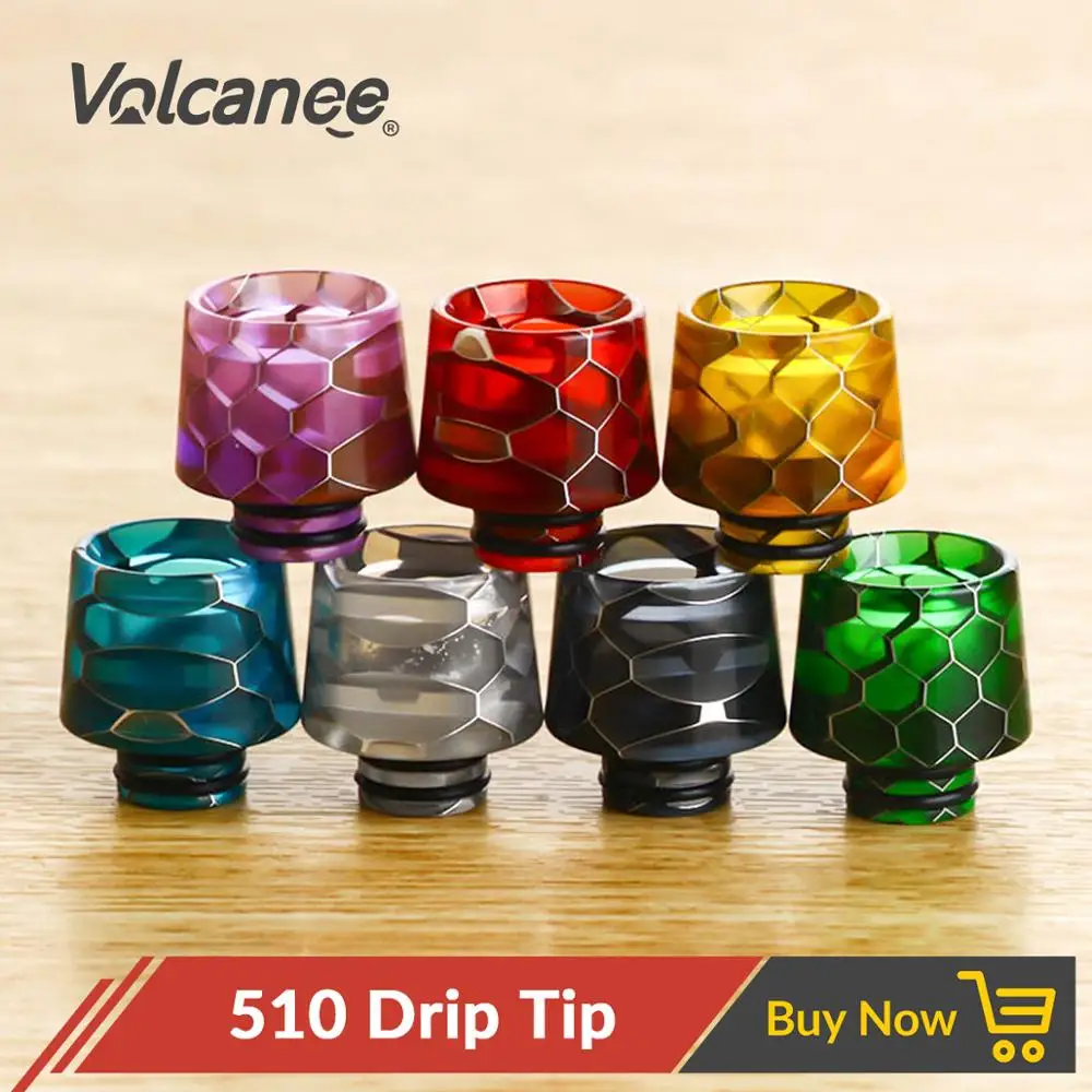 

Volcanee Snake Drip Tip 510 Epoxy Resin Wide Bore For Ijust S V8 Baby RTA RDA Tank E Cig Vaporizor Vape Accessories Mouthpiece