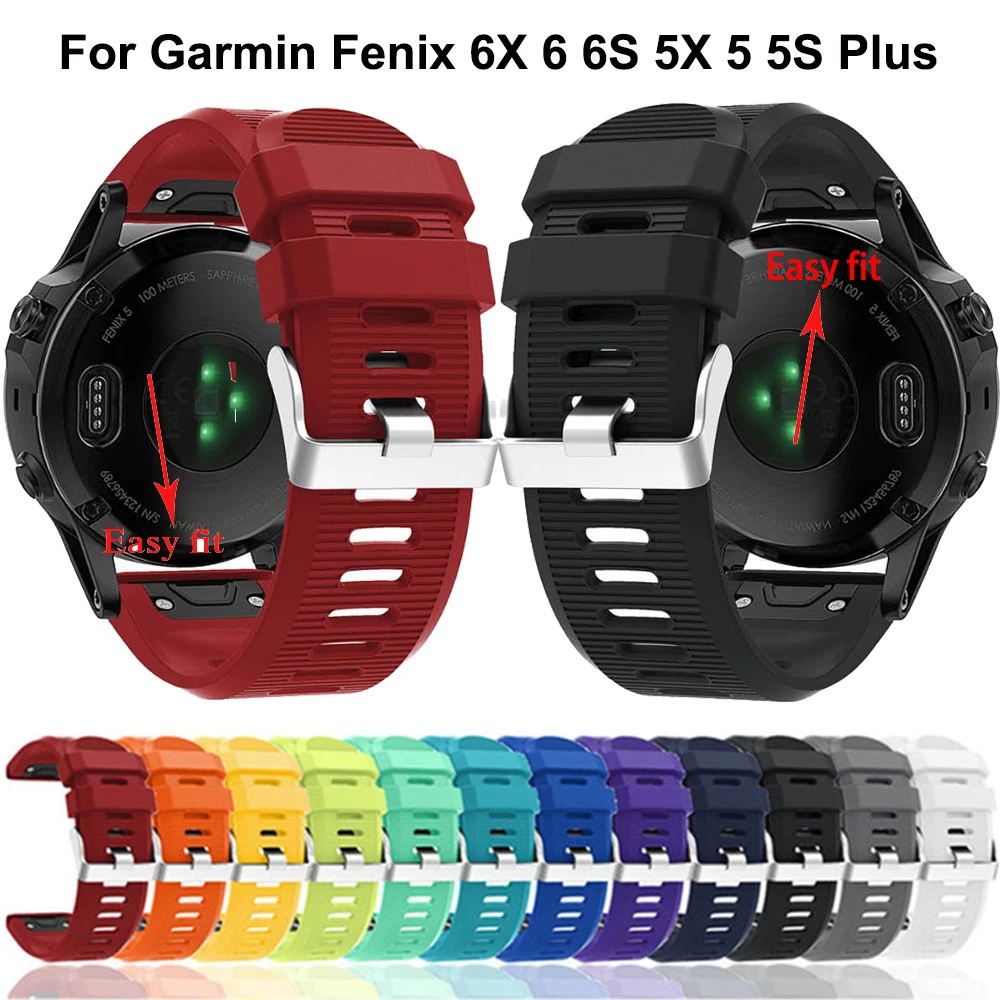 Силиконовый ремешок для часов Garmin Fenix 5 6 6S 5X 6X Pro GPS 3HR D2 силиконовые фитнеса|Ремешки