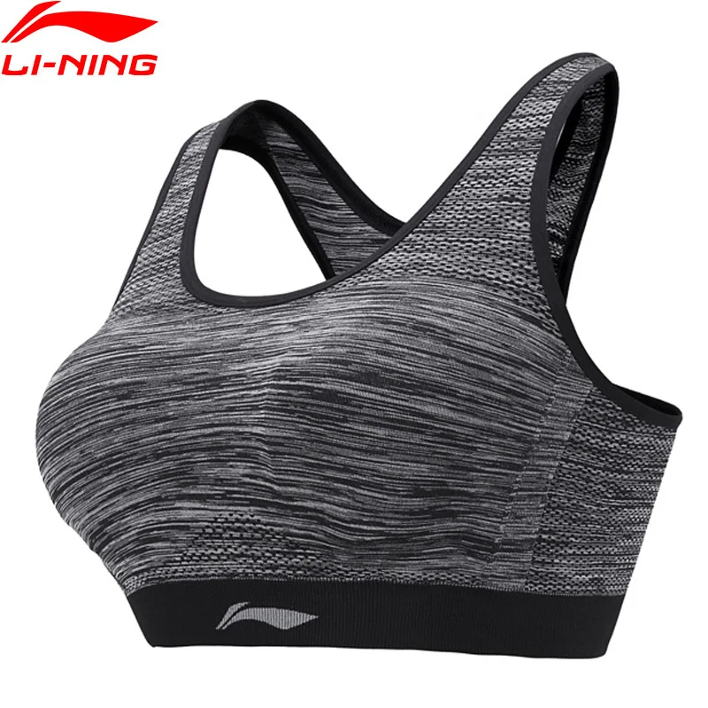 Li-Ning женские спортивные бюстгальтеры для бега средняя поддержка съемная