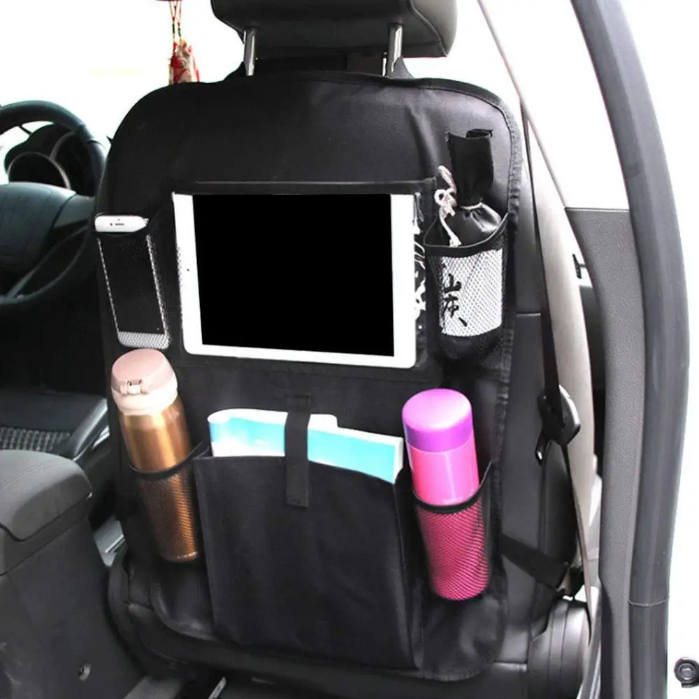 Автомобильная оксфордская тканевая сумка для хранения на спинку сиденья, органайзер для телефона, сетка для автомобиля, стильные прочные автомобильные аксессуары, внутренние массовые принадлежности - Название цвета: Black 1 pcs