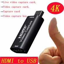 Mini 4K@30HzVideo Capture Card USB 2.0 HDMI Video Grabber Record Box fr
PS4 Game DVD Camcorder HD Camera Recording Live Streamin