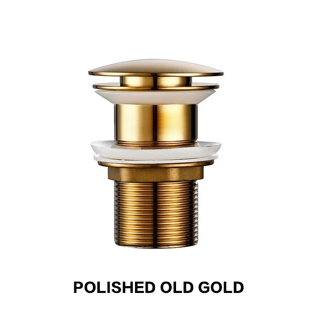 Polished Old Gold Matte Black Gold Bathroom Basin Sink Stainless Steel Drain With Overflow Kitchen Bath Drain Stopper No Hole - Цвет: Polished Old Gold