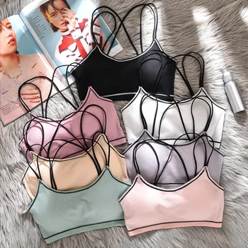 

Breathable Up Thin Underwear Wireless Cotton Comfort Bras For Women With Pads Lingerie Solid Soft Vest Gather Brassiere