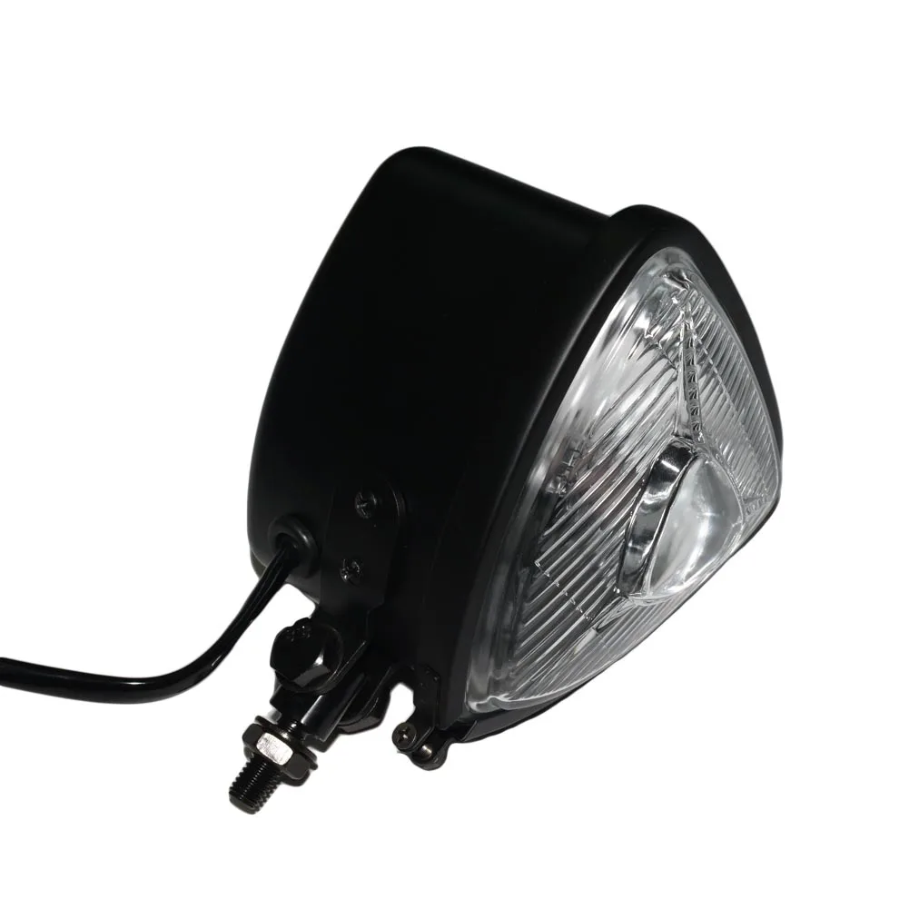 Мотоциклы H4 12V Мотоцикл Винтажные треугольные фары передние фары для Harley поплавок Чоппер кафе гонщик на заказ