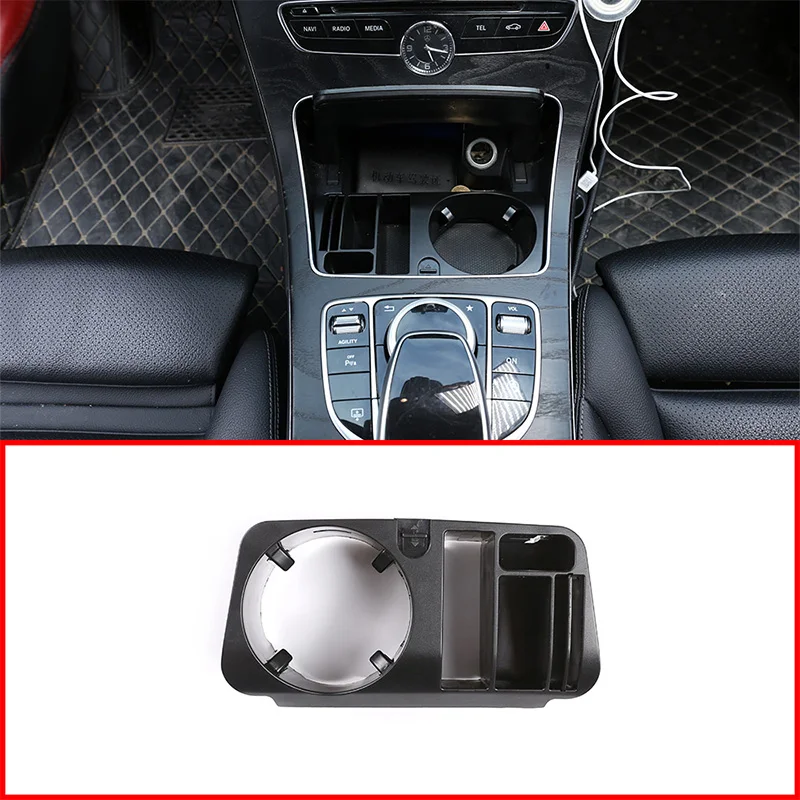 

For Mercedes Benz C E GLC Class W205 W213 X253 2015-2018 Central Storage Box Cup Holder Stand Phone Holder Car Accessories