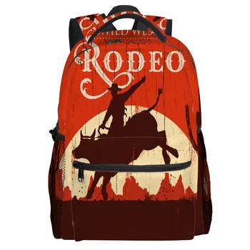 

Wild West Rodeo Backpack College Students Wear Resistance Laptop Backpack Book Bag Casual Sports Bags School Bag