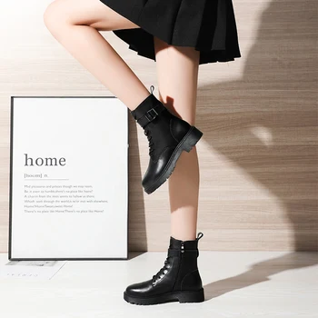 

Women Ankle Boots 2020 Woman Shoes Autumn Brand Designer Boots Female Platform Boots Lasdies Fashion Black 043262