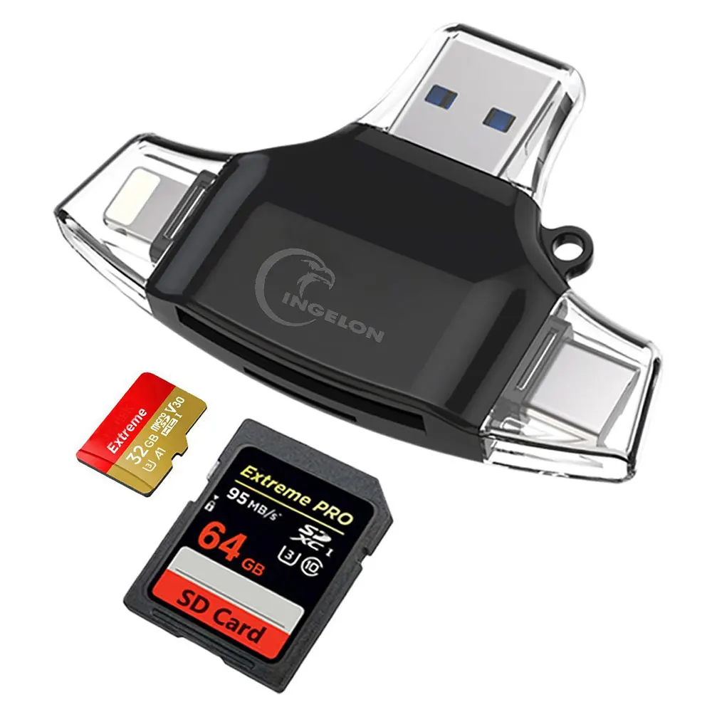 

Ingelon Type C Micro SD Card Reader tipo C OTG USB C RS MMC Flash Memory idragon For iPhone iPad MacBook Adapter 4in1 SD Reader