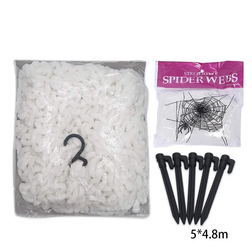 

Halloween Ghost Festival Large Spider Web Triangulation Solid Web(ground nail included) Net Decoration