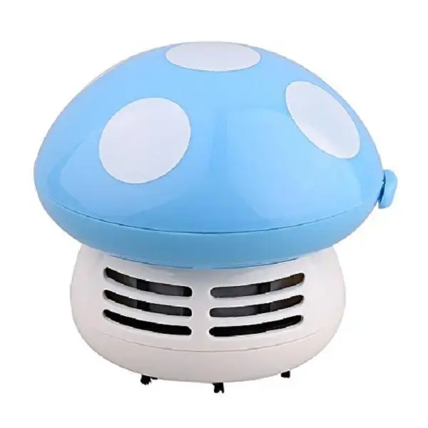 2x Blue Portable Cute Mini Mushroom Corner Table Dust Vacuum Cleaner Sweeper