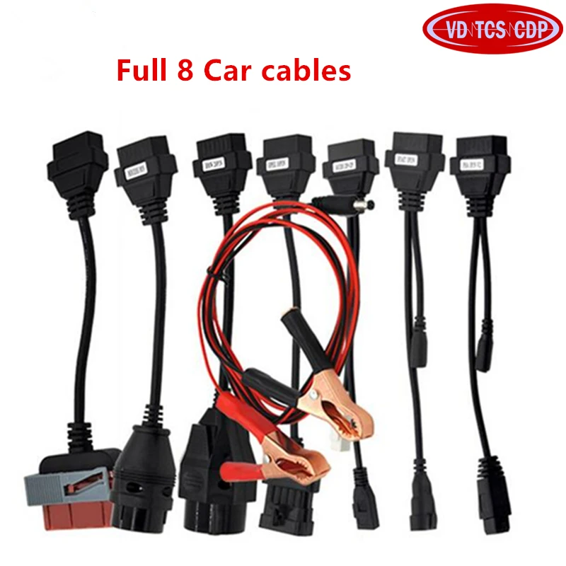 VD DS150E C-D-P для delphis лучшая Одиночная печатная плата с реле NEC bluetooth vd tcs c-d-p для автомобильного сканера obd+ 8 шт. грузовых кабелей - Цвет: car cables