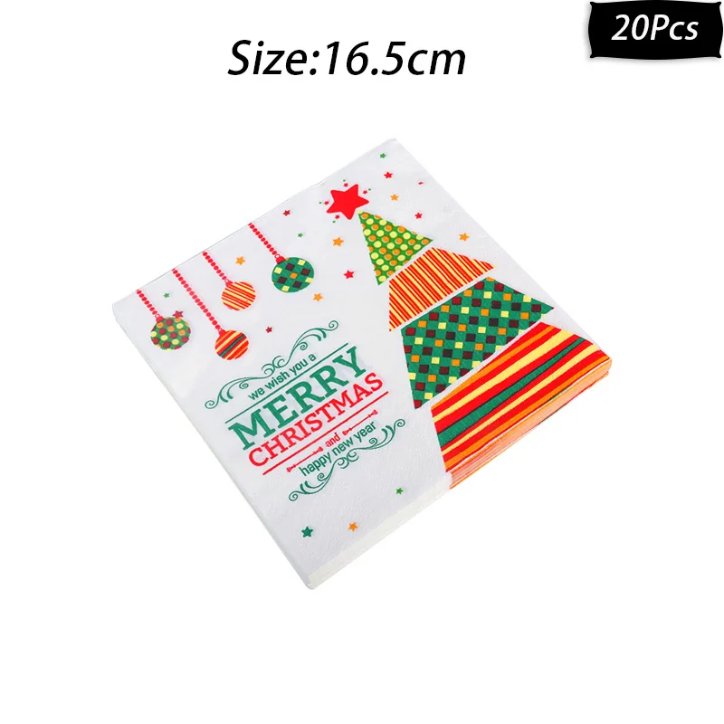 20pcs napkins-G WEIGAO 180 см Пластик Одноразовая Скатерть украшения для рождественской вечеринки обеденный стол крышка год Вечерние - Цвет: 20pcs napkins-G