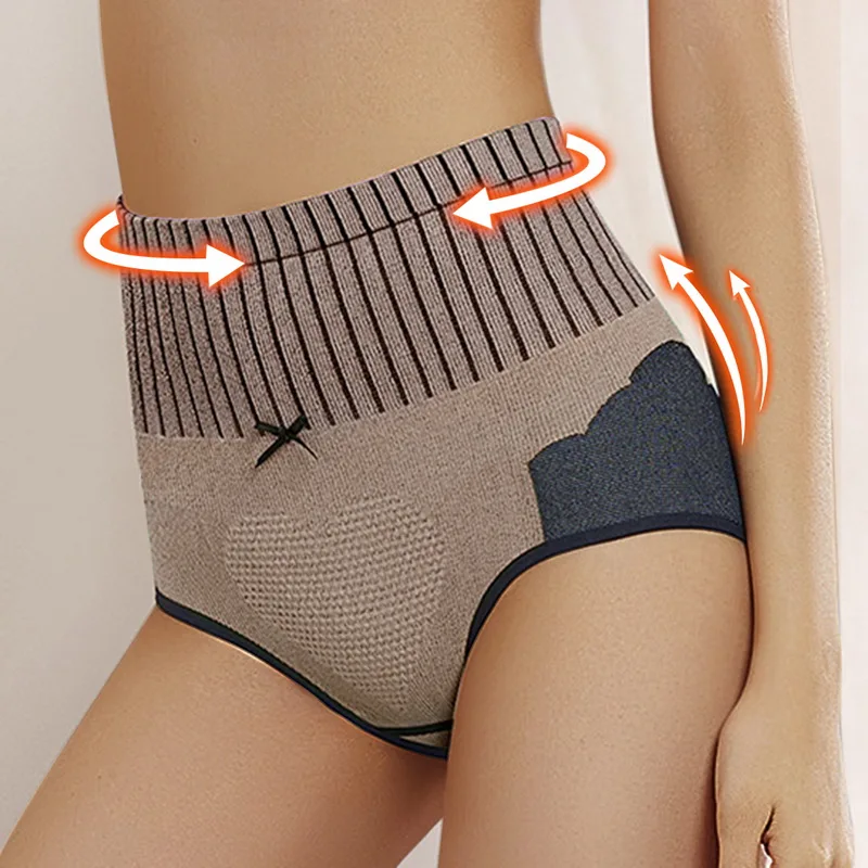 Women High Waist Panties Body Shaper Slimming Butt Lifter Shapewear Briefs Solid Color Underwear Seamless Tummy Control Panties