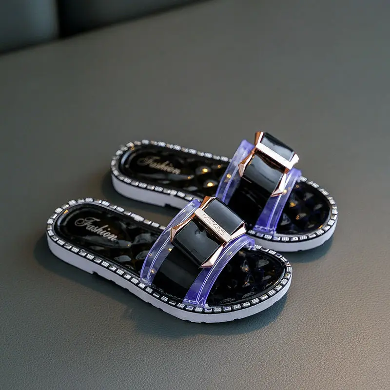 

Children's transparent slippers girls sweet summer flat shoes 2020 trendy baby kids bathroom slippers