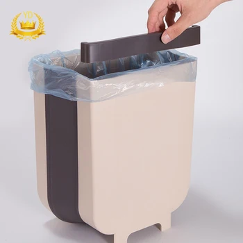 

1Pcs Collapsible Large Capacity Waste Bin Kitchen Cabinet Door Bathroom Hanging Trash Can Small Bedroom Garbage Bag YDHS