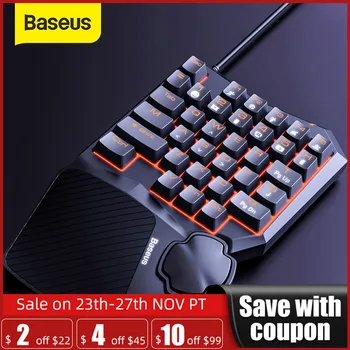 

Baseus Wired Gaming Keypad for Smartphone Game Keyboard & LED Backlight 35 Keys One-handed Mechanical Keyboard for LOL/PUBG/CF