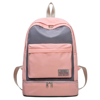 

Women Large Capacity Travel Backpack Dry and Wet Separate Gym Backpacks Waterproof Pink Duffle Bag Shoes Organizer Weekend Bags