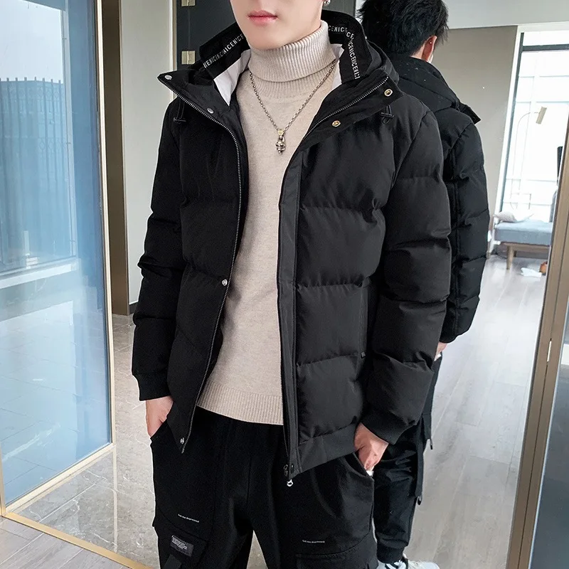 19 Years Autumn And Winter Men's New Style Thick Cotton-padded Clothes Korean-style Slim Fit Handsome Hooded Cotton-padded Jacke