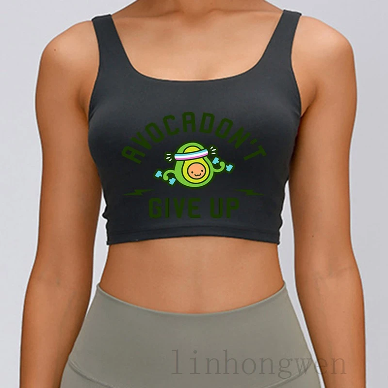 Avocadont Give Up Avocado Pun Tank Top Graphic Cool Summer Basic S Xxl Clothes Printed Top Tee Vest Tank Tops Aliexpress