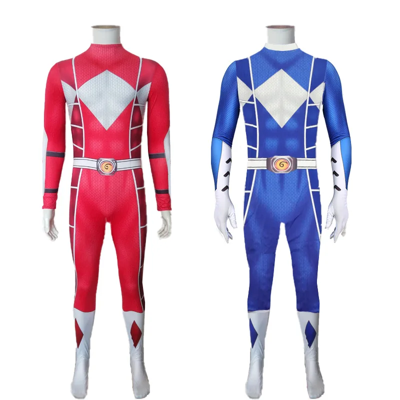 Костюм для косплея супер сетай Kyoryu Sentai Zyuranger ranger костюм синего и красного цвета
