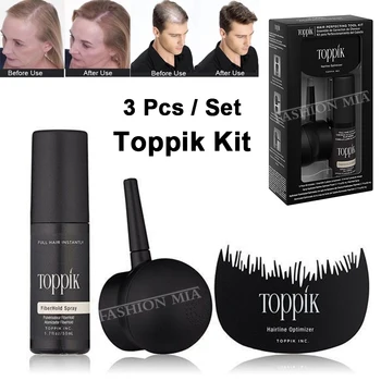 Toppik-Fibras de queratina para construcción del cabello, juego de 9 colores con pelo, rápido, pulverizador, tratamiento para el cabello, 27,5g