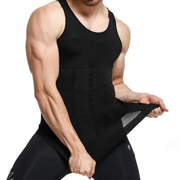 

Mens Slimming Body Shaper Abdomen Slim Compression Vest Elastic Slim Shapewear Belly Control Mens Shirts Undershirts S-2XL