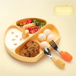 Baby Tray Suction Cup Silicone Food Bowl Training Children's Tray Butter Dish South Korea Set of Dishes Plates Dishes for Kids