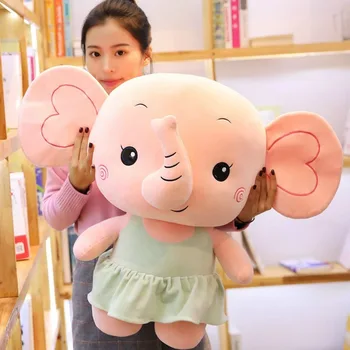 

70cm Cute Elephant Plush Toys Stuffed Animals Plush Doll Elephant Pillow Cushion Birthday Gift for Children New Toy