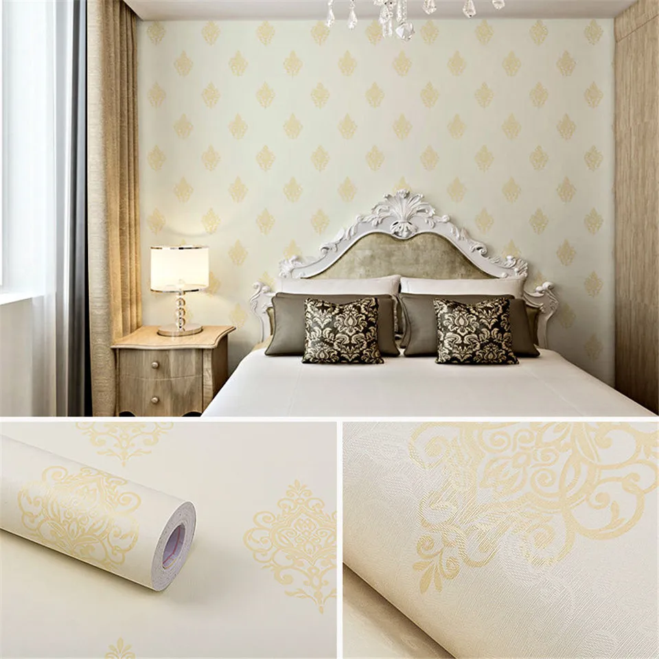 Wall Sticker Paper Home Decoration Living Room Bedroom Gold Floral Pvc