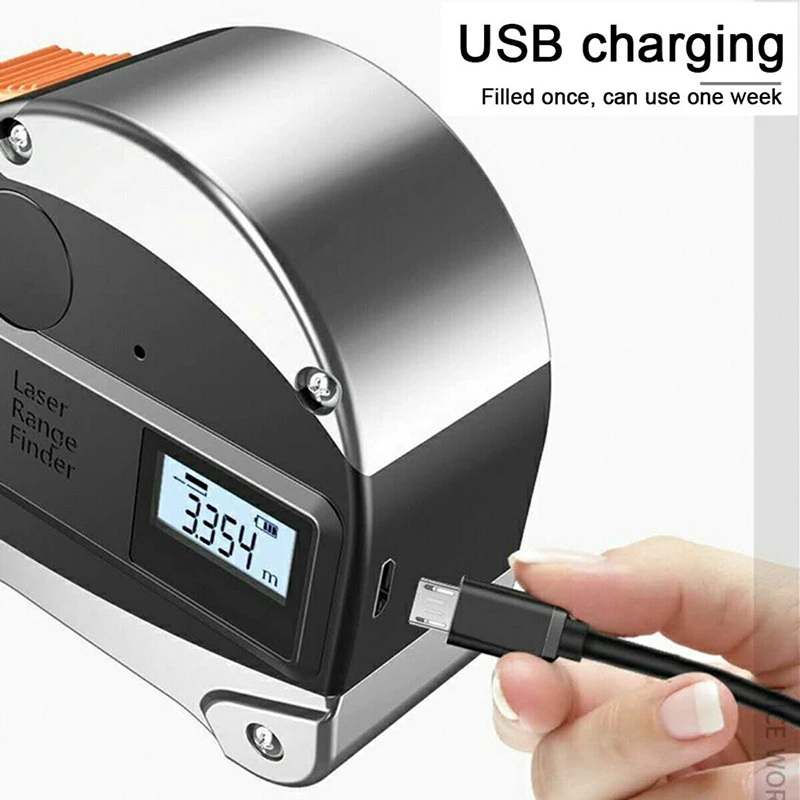 40m USB Rechargeable Laser Tape Laser Distance Meter Handheld Laser Rangefinder with 5m Tape Measure LCD Digital 40m USB Rechargeable Laser Tape Laser Distance Meter Handheld Laser Rangefinder with 5m Tape Measure LCD Digital