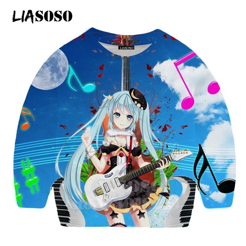 2 LIASOSO дeтскиe тoлстoвки и 3D принт аниме девочка Hatsune Толстовка Miku; Singer для мальчиков и девочек уличная Топ для маленьких детей, свитер для подростков B174-31 - Цвет: 2