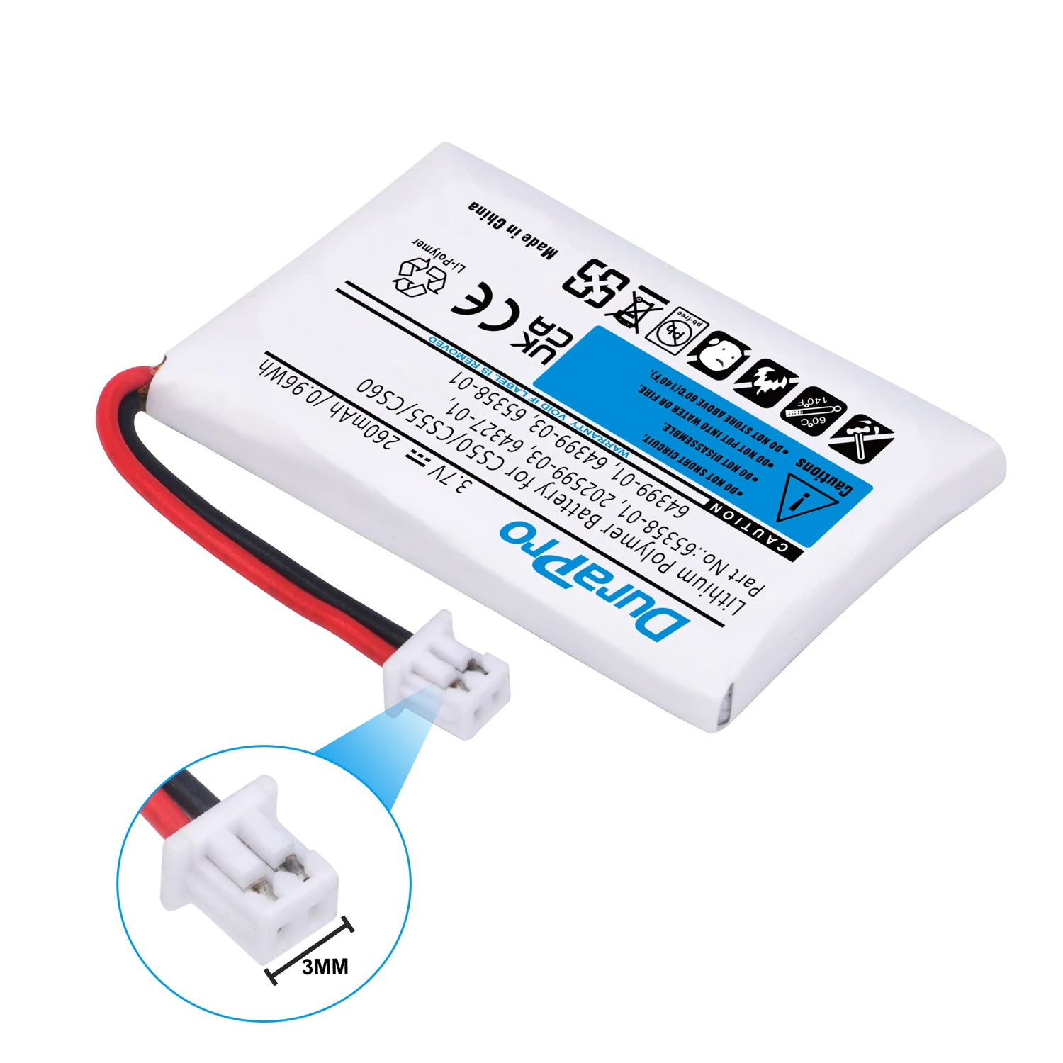 Batteria Di Ricambio Plantronics 65358-01 - Li-Polymer 3,7V 240mAh - Per Auricolari E Cuffie - 3