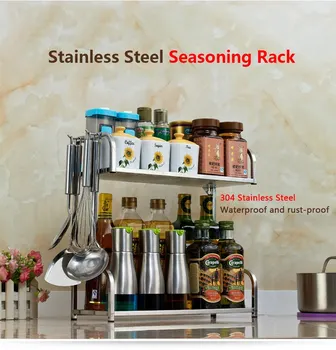 

Kitchen Tool Holder Floor Rack Multi-Function Spice Storage Rack Household