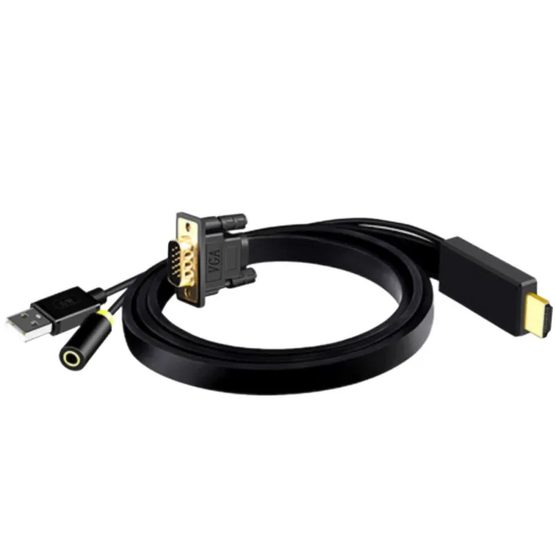 3,5 мм аудио интерфейс USB VGA в HDMI адаптер конвертер кабель для ноутбука