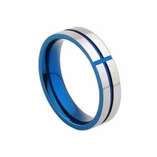 Простое женское мужское кольцо с крестом, модное кольцо из синего металла и нержавеющей стали, набор красочных украшений, вечерние парные ювелирные кольца, подарок