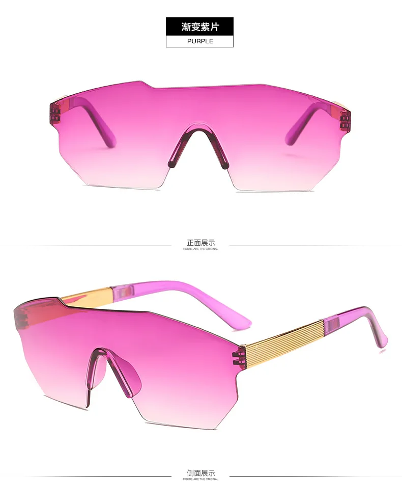 Яркие цвета, сексуальные женские солнцезащитные очки, оттенков, для женщин, большие, большие, прямоугольные, для девушек, крутые солнцезащитные очки oculos de sol feminino - Цвет линз: violet
