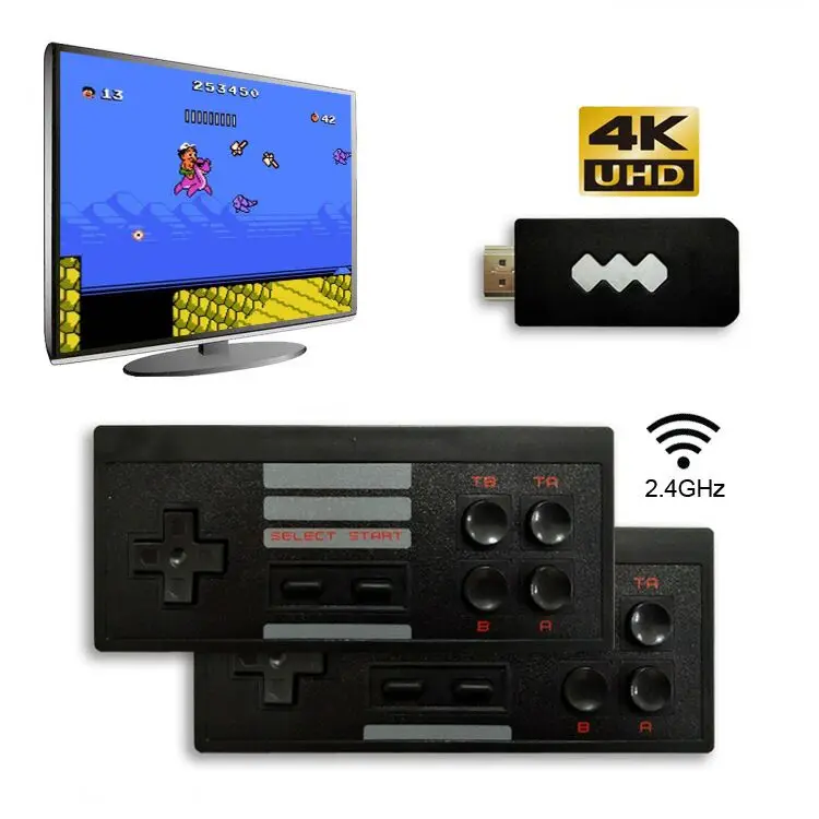 HDMI Ретро Мини ТВ игровая консоль видеоигры для игр NES с 2 беспроводными геймпадами можно загрузить на TF карту