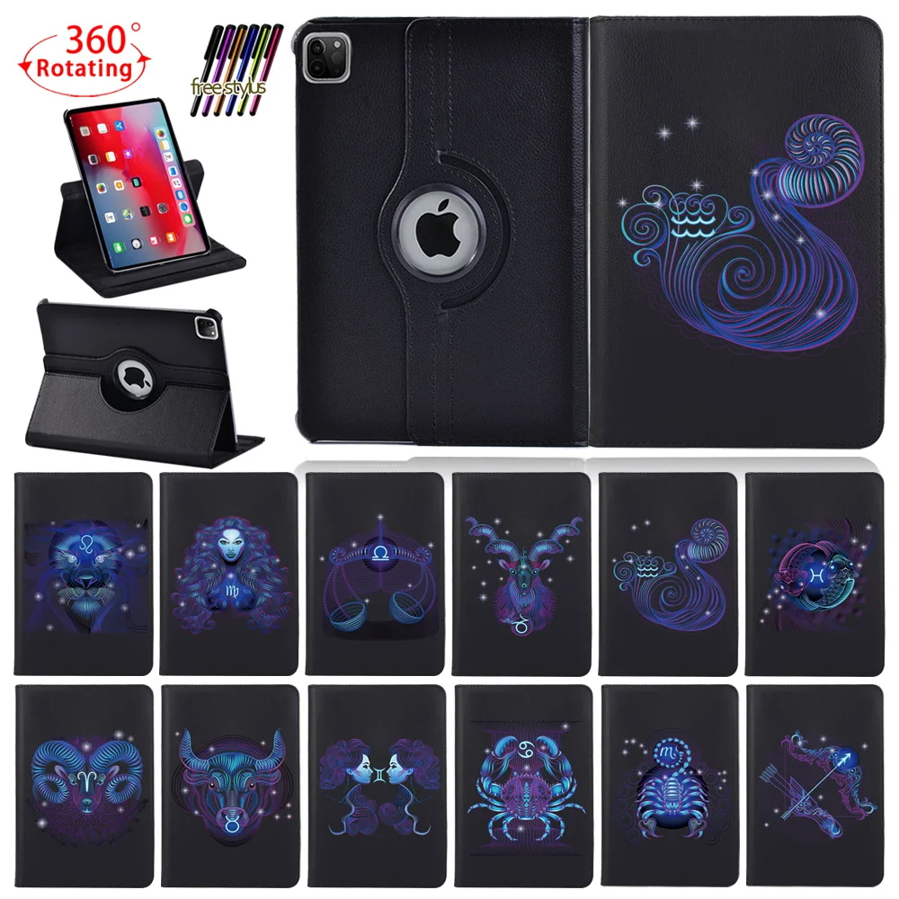 

Case For Apple IPad Pro 9.7 10.5 /Pro 11 2018 2020 - Printed Start Sign 360 Rotating PU Leather Tablet Folio Stand Cover