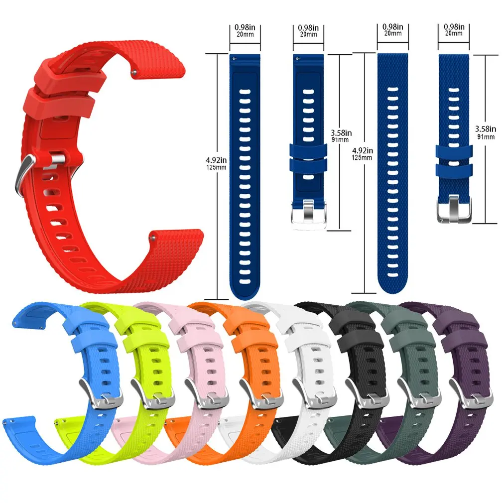 Для Jiaming Samsung Huawei Xiaomi Huami Ticwatch 20 мм Универсальный силиконовый Смарт часы волнистые