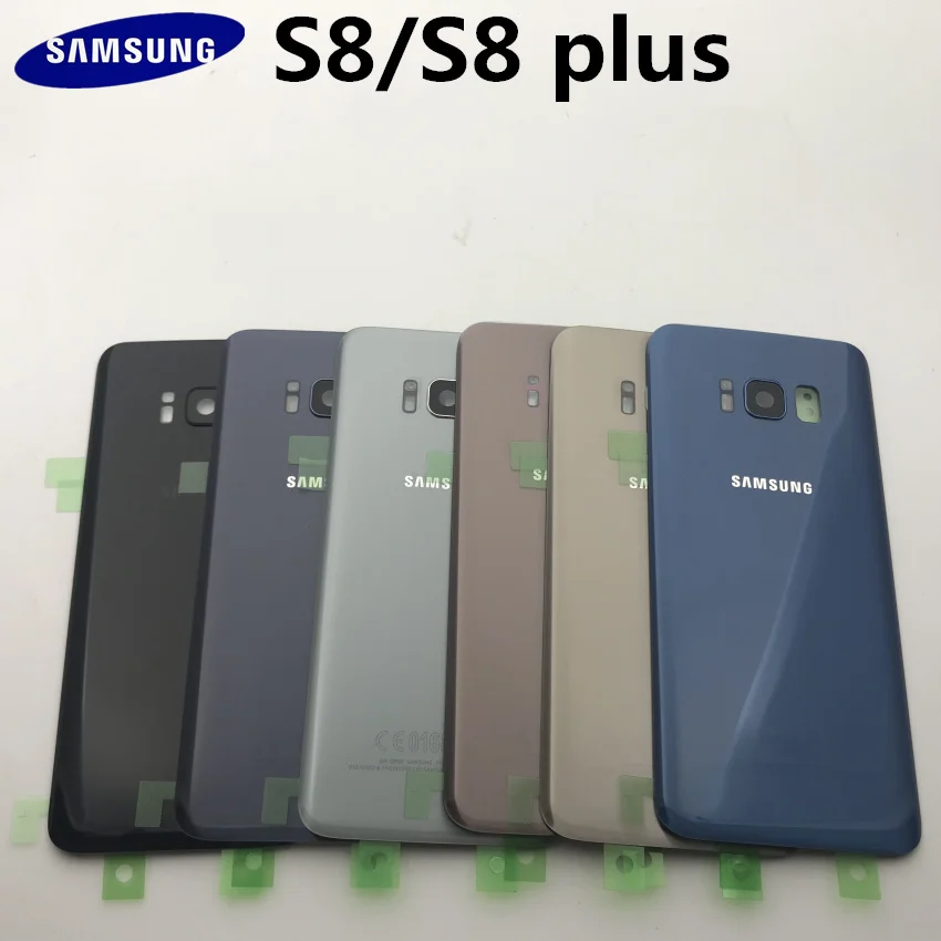 Original Glass For Samsung Galaxy S8 S8 Plus G950F G955F Back Battery Cover Door Rear Housing Case Replacement+ Adhesive Sticke