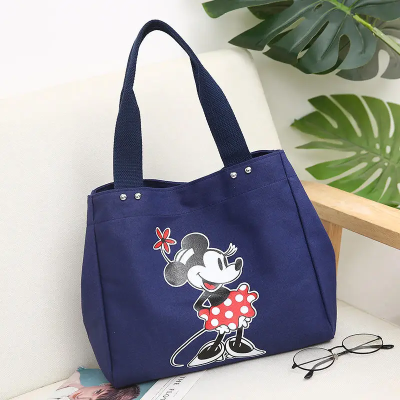 Disney женская сумка на плечо модная Холщовая Сумка Микки Маус дамская сумка большая емкость Минни Повседневная сумка на плечо шоппер - Цвет: 4