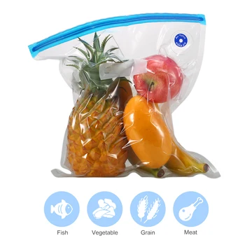 

10PCS Vacuum Sealer Bags Food Storage Saver Bags Reusable Plastic Sandwich Freezer Bags for Handheld Pump Food Storage Kitchen