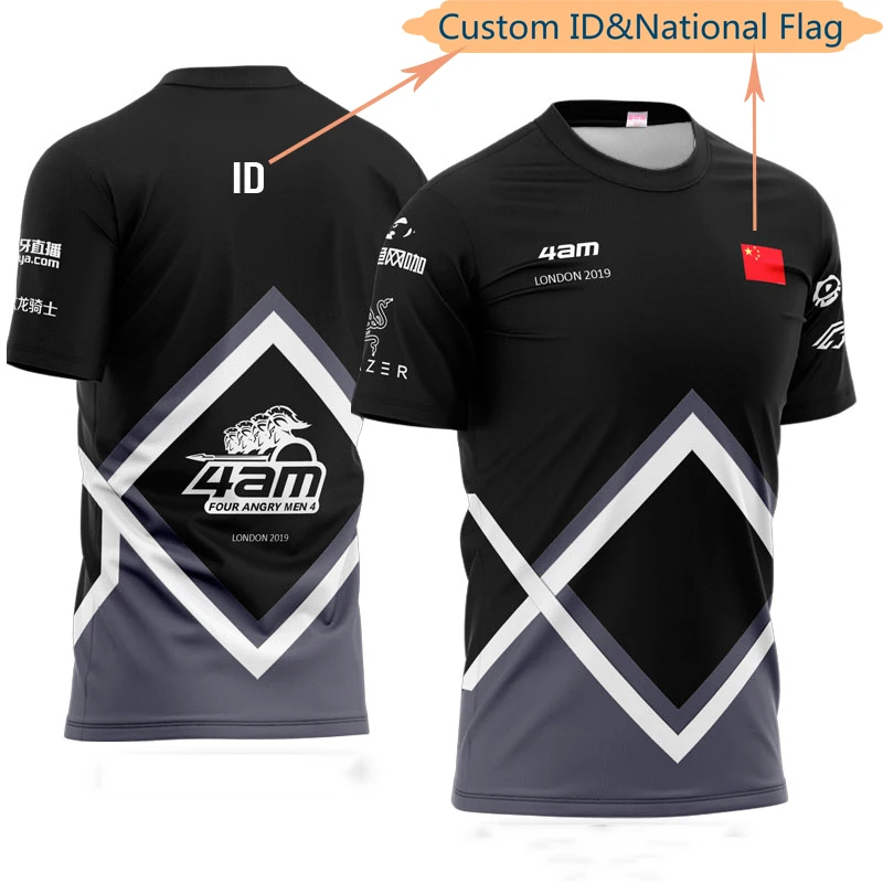 

DOTA2 CSGO Team 4am Uniform Four Angry Men Player Jersey Tshirt Game T-shirt Customized Id Men Women T Shirt Fans Tee Shirt