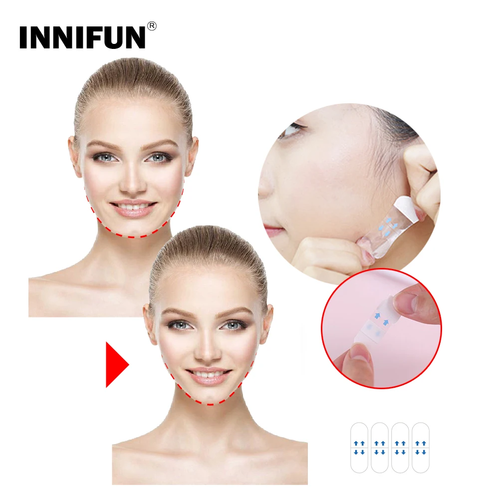

40Pcs Invisible Thin Face Stickers Face Facial Line Wrinkle Sagging Skin V-Shape Face Lift Up Fast Chin Adhesive Tape