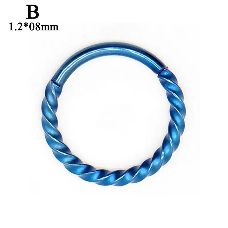 1PC 6mm to 12mm 16g Steel Hinged Segment Clicker Ring Nose Septum Piercing Helix Cartilage Daith Twist Hoop 