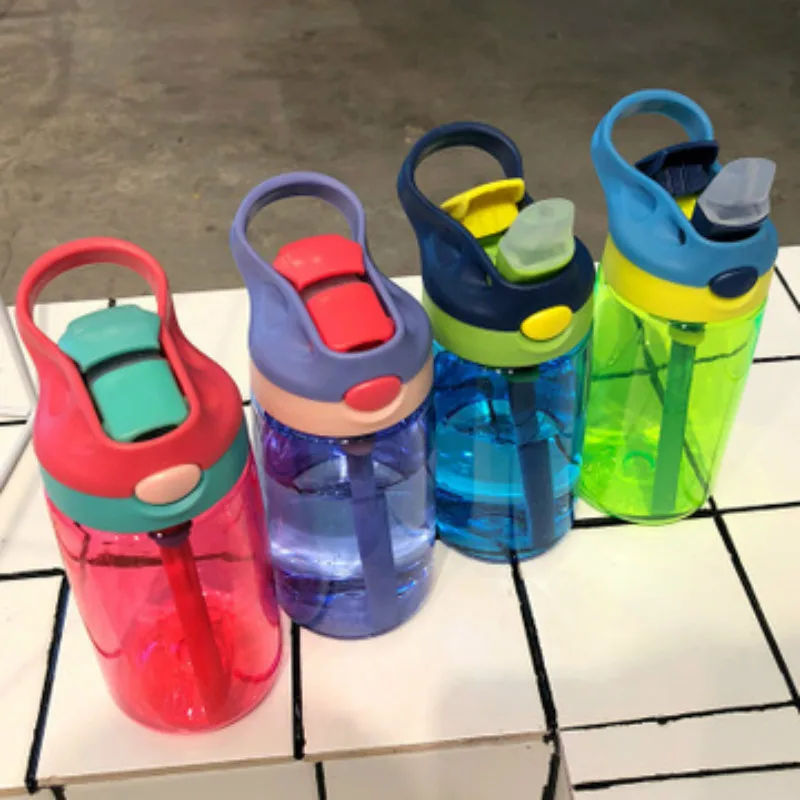 

New 500ML 4 Colors Baby Water Bottles Infant Newborn Cup Children Learn Feeding Straw Juice Drinking Bottle BPA Free for Kids