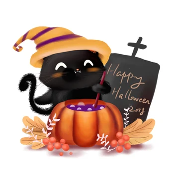 

Halloween Cartoon Diamond Painting Round Full Drill Pumpkin Bat Nouveaute DIY Mosaic Embroidery 5D Cross Stitch Home Decor Gifts