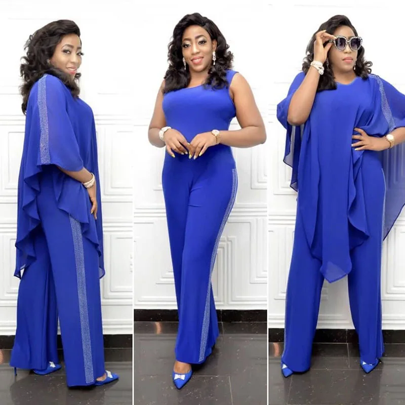 

Women's loose summer jumpsuit casual jumpsuit overalls chiffon cloak with sequined jumpsuit commuter large size two piece